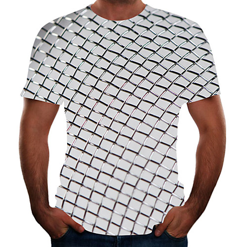 

Men's Going out Weekend Basic T-shirt - Color Block / 3D / Animal Rainbow