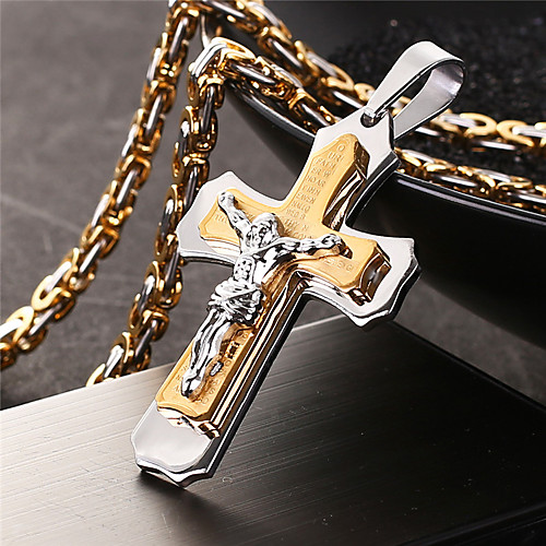 

Necklace Crossover Artistic Classic Titanium Steel Gold 55 cm Necklace Jewelry 1pc For Anniversary Street Festival
