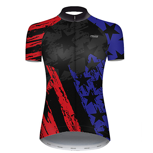

21Grams Women's Short Sleeve Cycling Jersey RedBlue National Flag Bike Top Mountain Bike MTB Road Bike Cycling Breathable Sports Clothing Apparel / Micro-elastic
