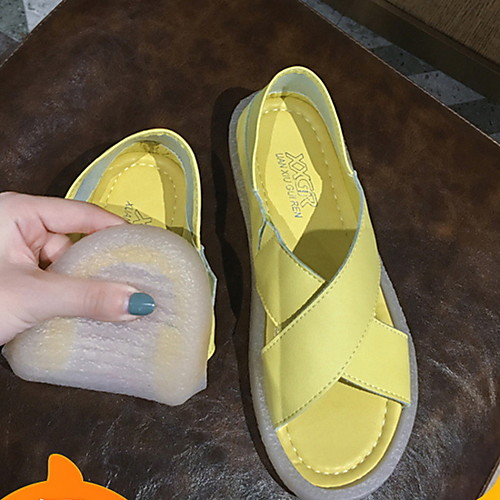 

Women's Sandals Summer Flat Heel Open Toe Daily PU Yellow / White / Black