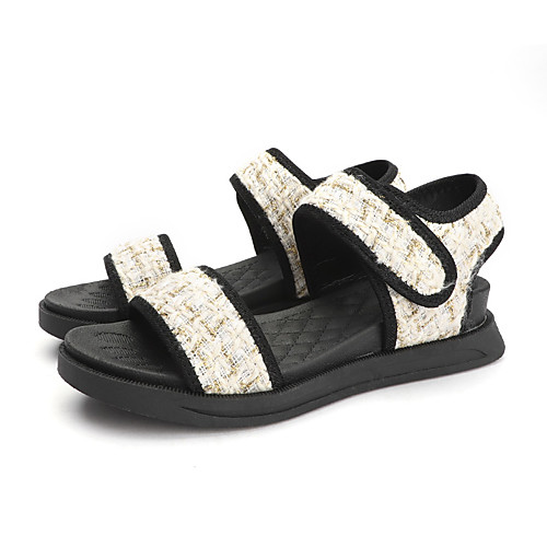 

Women's Sandals Summer Flat Heel Open Toe Casual Daily Outdoor Knit White / Black