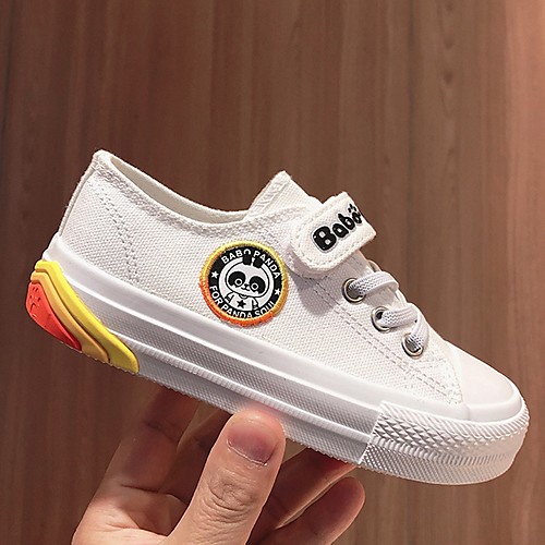 

Boys' Comfort Canvas Flats Big Kids(7years ) White / Black Spring