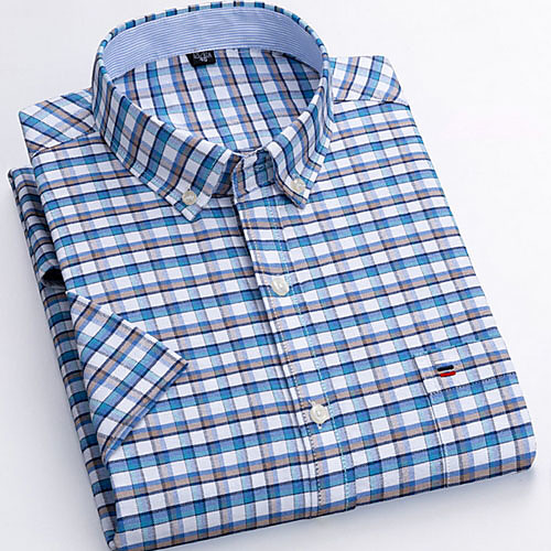 

Men's Houndstooth Print Shirt Daily Blue
