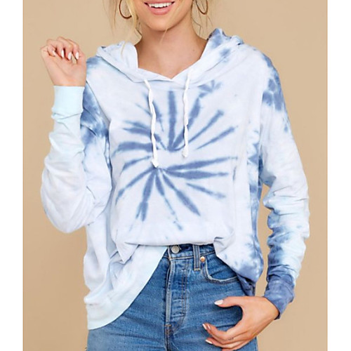 

Summer Tie Dye Pullover Hoodie In BLUE