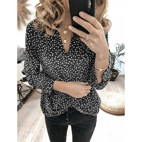 

Women's Polka Dot Shirt Daily Black / Blue / Purple / Red / Orange / Green