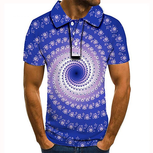 

Men's Graphic 3D Print Print Polo Daily Purple