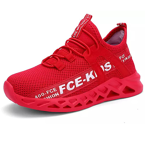 

Boys' Comfort Elastic Fabric / Flyknit Trainers / Athletic Shoes Big Kids(7years ) Running Shoes Black / Red / Gold Summer