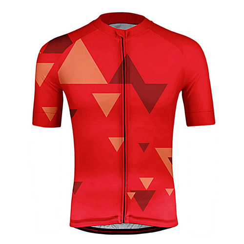 

21Grams Men's Short Sleeve Cycling Jersey Yellow Red Bike Jersey Top Mountain Bike MTB Road Bike Cycling UV Resistant Breathable Quick Dry Sports Clothing Apparel / Stretchy
