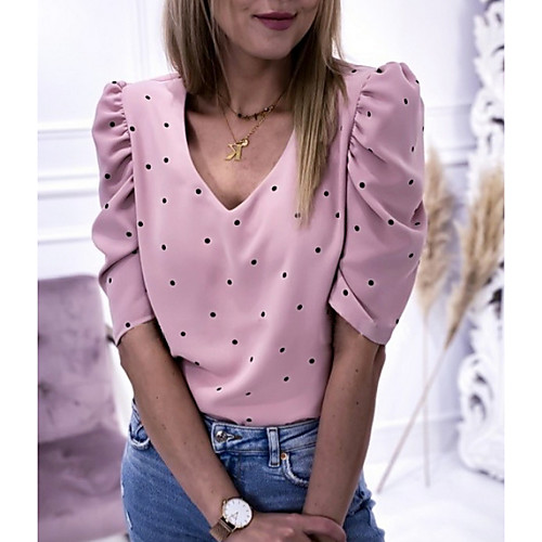 

Women's Polka Dot T-shirt Daily Purple