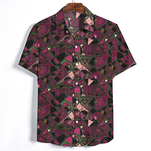 

Men's Tribal Shirt Vintage Street chic Holiday Beach Blue / Red