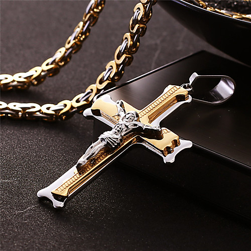 

Necklace Crossover Artistic Classic Titanium Steel Gold 55 cm Necklace Jewelry 1pc For Anniversary Street Festival