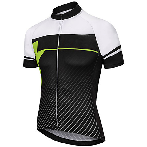 

21Grams Men's Short Sleeve Cycling Jersey Black / White Bike Jersey Top Mountain Bike MTB Road Bike Cycling UV Resistant Breathable Quick Dry Sports Clothing Apparel / Stretchy
