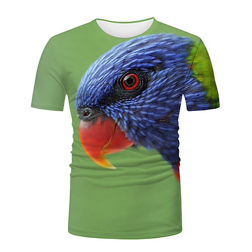 

Men's Graphic Animal T-shirt Basic Elegant Daily Going out Blue