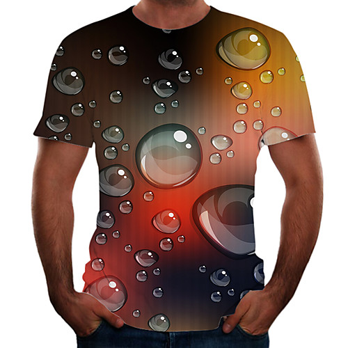 

Men's Going out Weekend Basic T-shirt - Color Block / 3D Rainbow