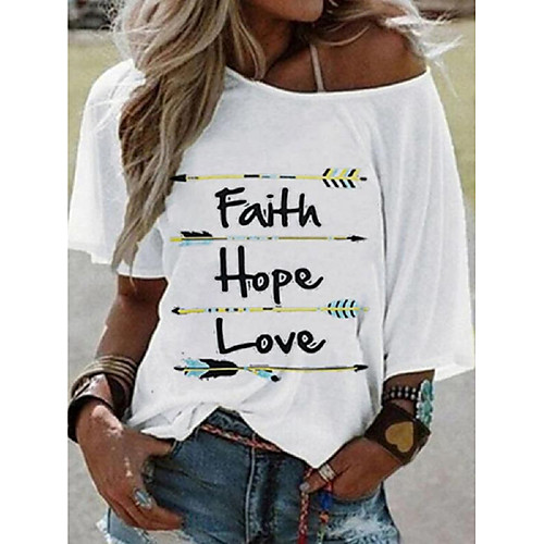 

Women's Daily T-shirt - Letter Print Yellow