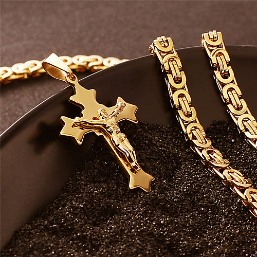 

Necklace Crossover Artistic Classic Titanium Steel Gold 55 cm Necklace Jewelry 1pc For Anniversary Street Festival