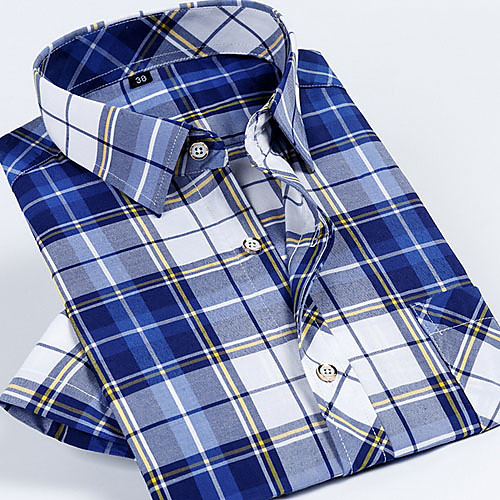 

Men's Houndstooth Print Shirt Daily Navy Blue