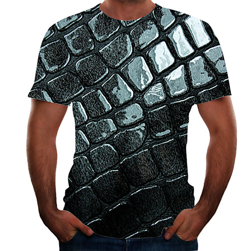 

Men's Going out Weekend Basic T-shirt - Color Block / 3D / Animal Rainbow