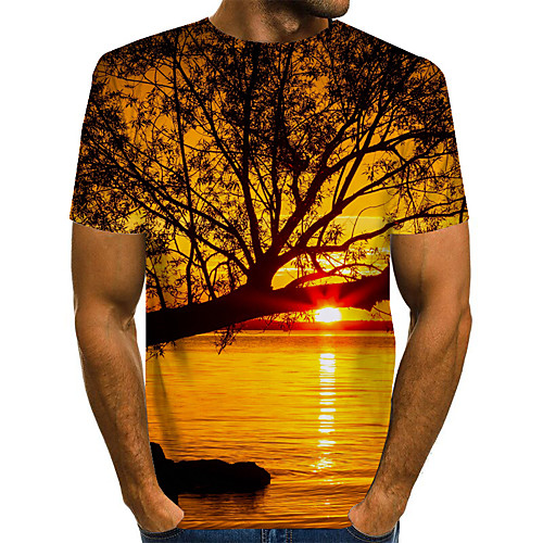 

Men's Daily Basic / Exaggerated T-shirt - 3D Purple