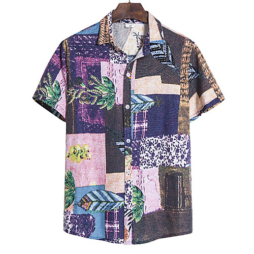 

Men's Tribal Shirt Vintage Street chic Holiday Weekend Brown