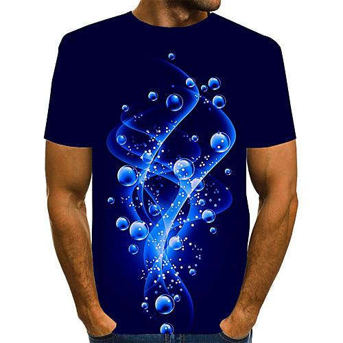 

Men's Daily Weekend Basic / Exaggerated T-shirt - Color Block / Abstract Print Rainbow