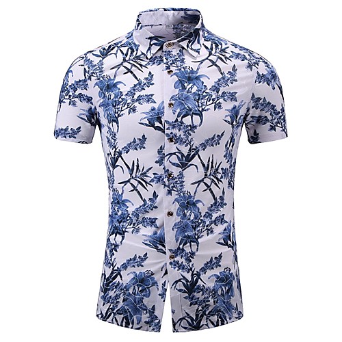 

Men's Floral Shirt Chinoiserie Daily White