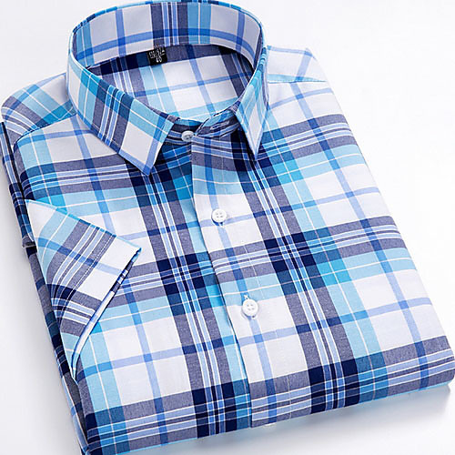 

Men's Houndstooth Print Shirt Daily Blue