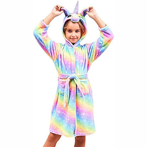 

Kid's Kigurumi Pajamas Bathrobe Unicorn Flying Horse Onesie Pajamas Flannelette Purple / Yellow / Red Cosplay For Boys and Girls Animal Sleepwear Cartoon Festival / Holiday Costumes