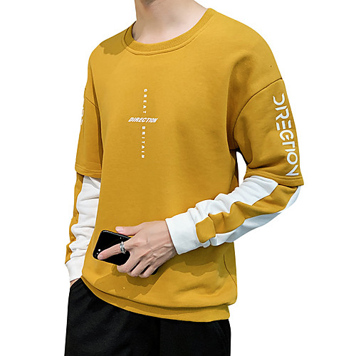 

Men's Daily Weekend T-shirt - Graphic / Solid Colored / Letter Yellow