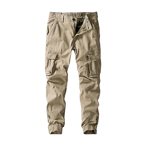 

Men's Hiking Pants Hiking Cargo Pants Outdoor Soft Comfortable Cotton Pants / Trousers Bottoms Climbing Camping / Hiking / Caving Traveling Black Army Green Khaki 29 30 31 32 33 Loose