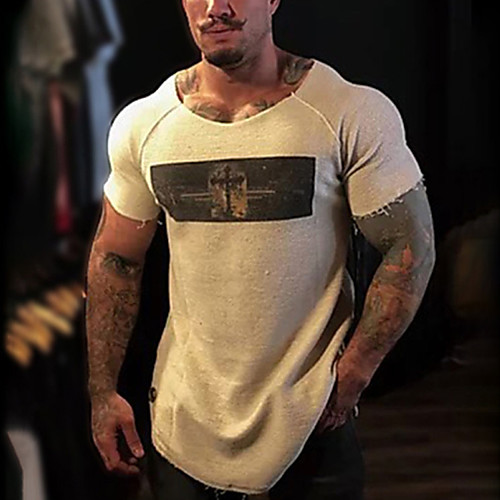 

Men's Cartoon T-shirt Daily Khaki