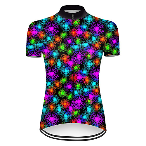 

21Grams Women's Short Sleeve Cycling Jersey Black / Red Rainbow Bike Top Mountain Bike MTB Road Bike Cycling Breathable Sports Clothing Apparel / Micro-elastic