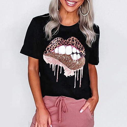 

Women's Graphic T-shirt Daily White / Black