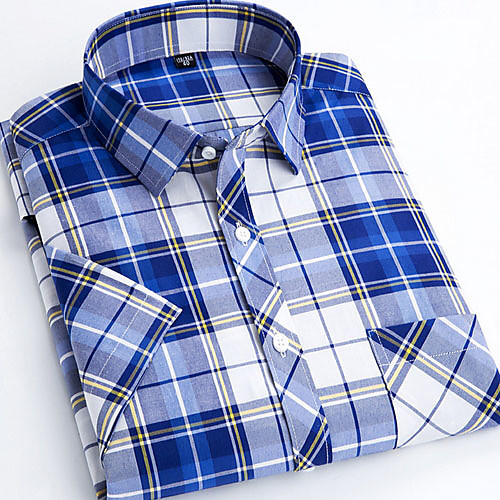 

Men's Houndstooth Print Shirt Daily Blue