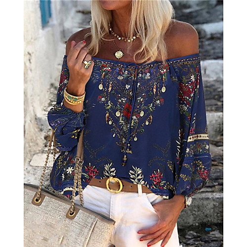 

Women's Daily T-shirt - Floral Blue