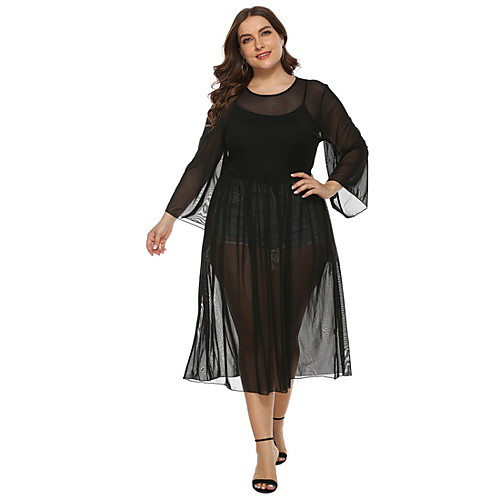 

Women's 2020 Black Dress Sexy Summer Sundress Solid Color XL XXL