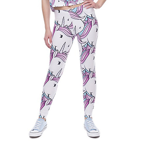 

Women's Sports / Yoga Sporty / Basic Legging - Print, Print Mid Waist Blushing Pink One-Size