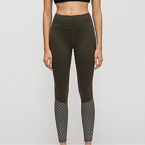 

Women's High Waist Yoga Pants Winter Pocket Black Dark Purple Green Gray Elastane Running Fitness Gym Workout Tights Leggings Sport Activewear Breathable Moisture Wicking Butt Lift Tummy Control High