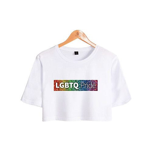 

Inspired by Cosplay LGBT Pride T-shirt Poly / Cotton Rainbow Printing T-shirt For Women's