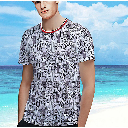 

Men's Geometric T-shirt Daily Gray