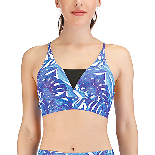 

Women's Sports Bra Yoga Top 3D Print Blue Yoga Running Gym Workout Bra Top Top Sleeveless Sport Activewear Breathable Comfortable Stretchy