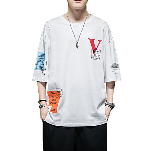 

Men's Daily Weekend T-shirt - Graphic / Solid Colored / Letter Orange