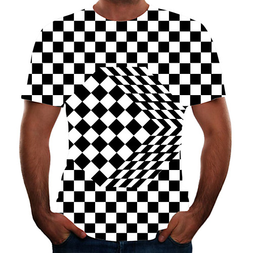 

Men's Going out Weekend Basic T-shirt - Color Block / 3D / Animal Rainbow