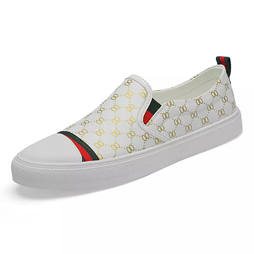 

Men's Summer Casual Daily Loafers & Slip-Ons PU Non-slipping White / Black Color Block