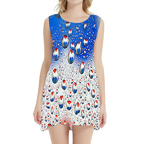 

Women's 2020 Green Blue Summer Dress Sexy Street chic Daily Holiday A Line Geometric Print Patchwork S M