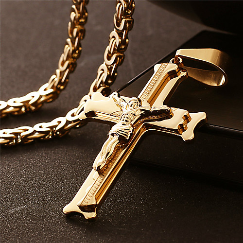 

Necklace Crossover Artistic Classic Titanium Steel Gold 55 cm Necklace Jewelry 1pc For Anniversary Street Festival
