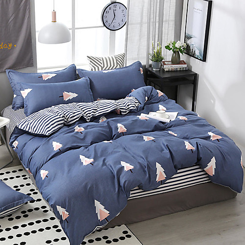 

Simple wind plant tree print pattern bedding four-piece quilt cover bed sheet pillow cover dormitory single double