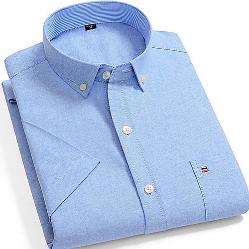 

Men's Solid Colored Shirt Daily Blue