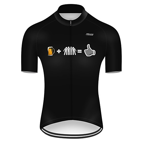 

21Grams Men's Short Sleeve Cycling Jersey Black Oktoberfest Beer Bike Top Mountain Bike MTB Road Bike Cycling Breathable Sports Clothing Apparel / Micro-elastic