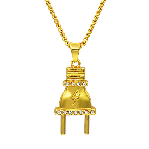 

Necklace Plug Statement Unique Design Trendy Fashion Chrome Gold 75 cm Necklace Jewelry 1pc For Party Evening Sport Street